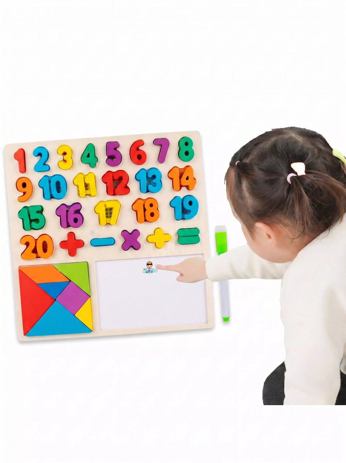 3in1 Wooden Numbers & White Board With Pen