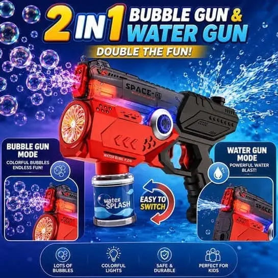 2in1 Space Colorful Bubble & Water Shooting Gun