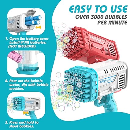 Electric Bazooka Colorful Bubble Gun Machine
