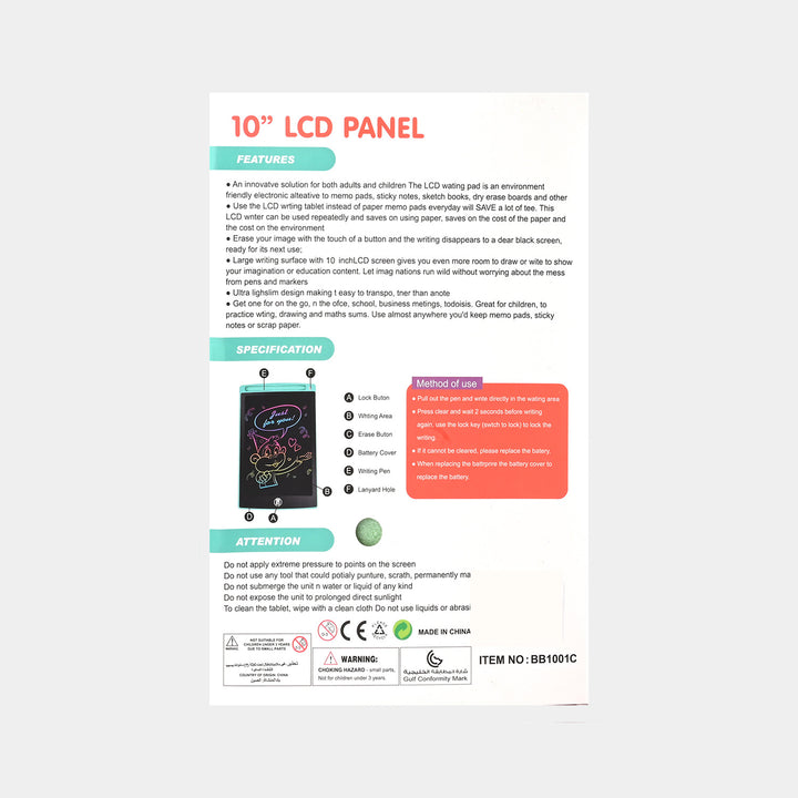 10-Inch Colorful LCD Writing & Drawing Tablet