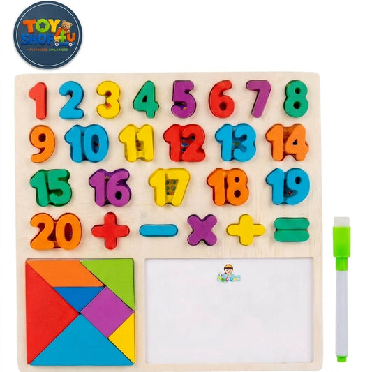 3in1 Wooden Numbers & White Board With Pen