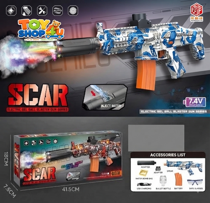 7.4V Electric SCAR Gel Blaster Shooting Gun & Smoke Muffler