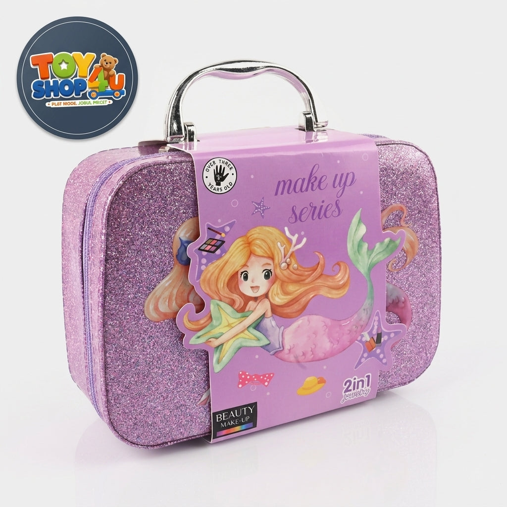 Mermaid 2in1 Kids Pretend Beauty Makeup Bag Set