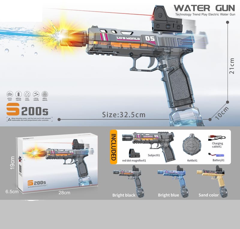 Electric S200s Rapid Water Shooting Gun Light Muzzle