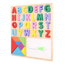 3in1 Wooden Alphabets & White Board With Pen