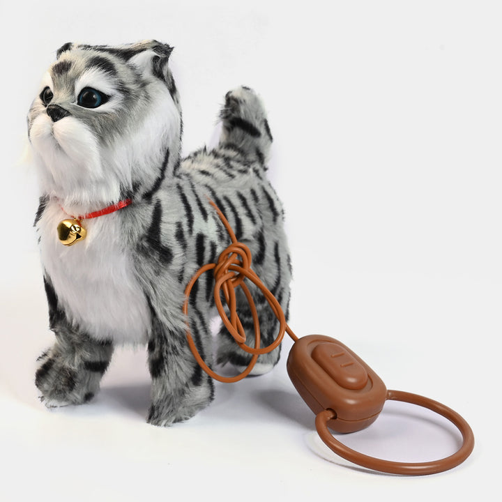 Cute Walking Cat with Remote Control Leash Sound